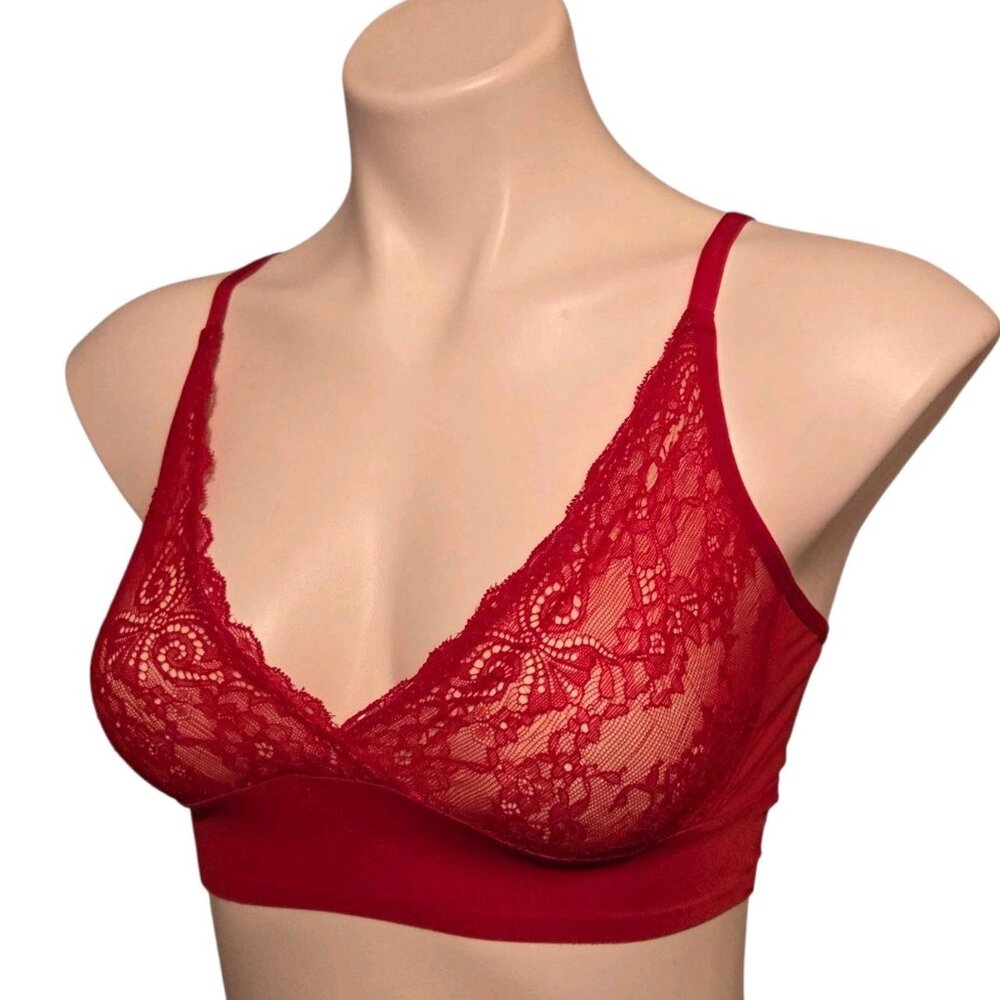 Ruby Ribbon Cherry Red Second Skin Lace Demiette … - image 1